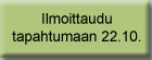 Ilmoittaudu tapahtumaan 22.10.